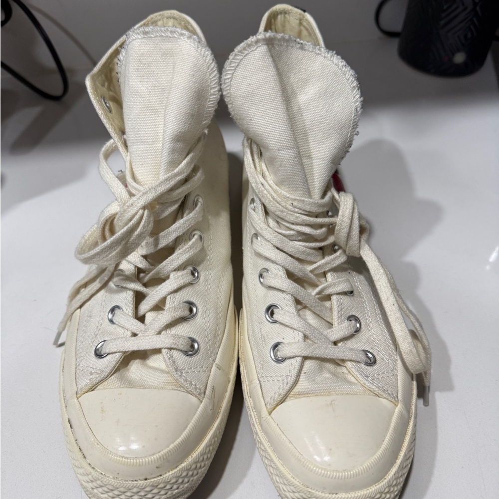 Converse Cream High-Top Athletic Shoes CDG